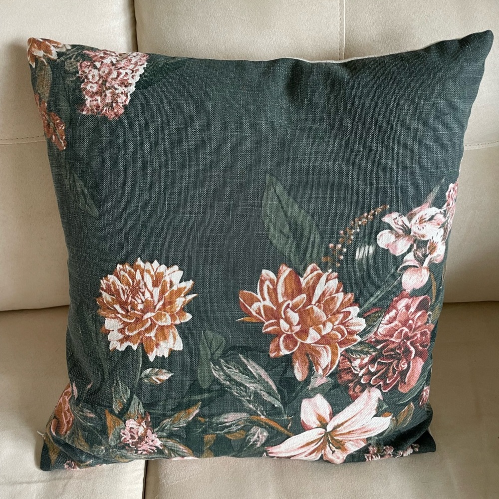 Threshold Studio McGee Moss Clay Cream Pink Floral 20x20 Pillow Spring 2024